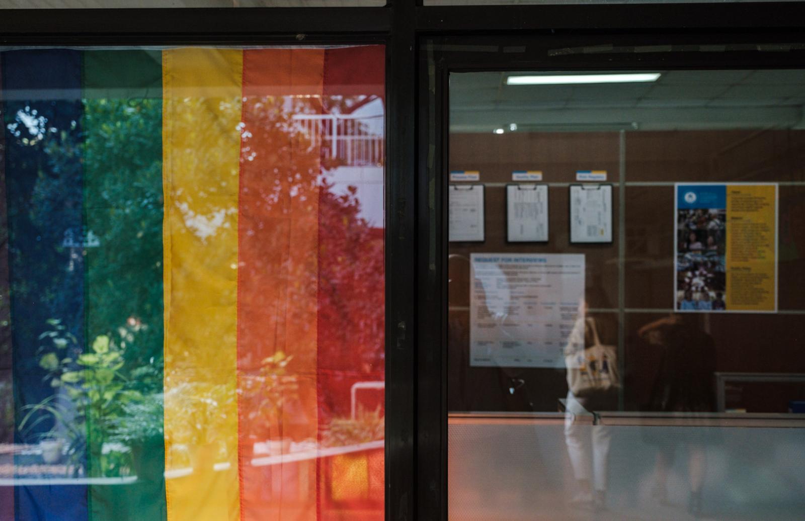 LGBTI flag reflection